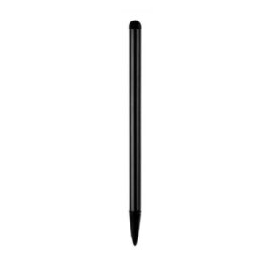 Pióro dotykowe 2 w 1 (rysik i precyzyjny wskaźnik), pojemnościowe, metal, czarne, do iPad i tableta
