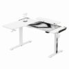 ULTRADESK Biurko dla gracza WINGER - biały, 111x155x60 cm, 75-122 cm, elektycznie regulowany, podświetlenie RGB, uchwyt na słuchaw - obrazek 3